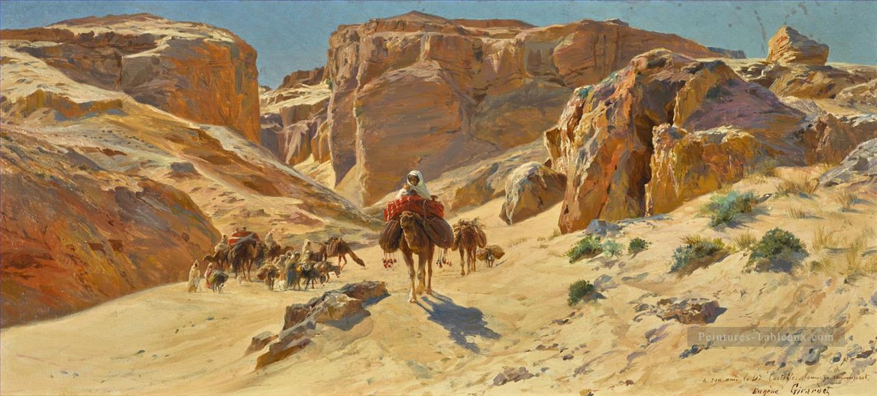 Une caravane désertique Eugène Girardet orientaliste Peintures à l'huile